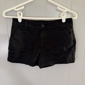 Volcom Chino Shorts Womens 12 Black Solid Casual Skate Style